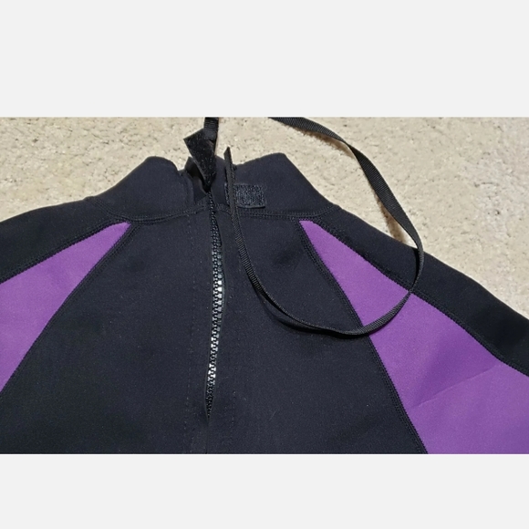 Lemorecn Shorty Neoprene Wetsuit 2mm Youth 14 Purple Black - Picture 6 of 7